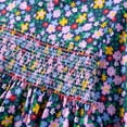 thumbnail image 2 of HILEELANG Toddler Girls Cotton Dress 2-7T, 100% Soft Cotton, Long Sleeve Floral Print Smocked Dress for Everyday Wear 3t, 2 of 7