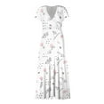 thumbnail image 5 of JULMCOMO Maxi Dress for Women 2024 Sleeveless Deep V Neck Dresses Basic Summer Plus Size Boho Dress Plus Size Floral Print Maxi Dresses White 3XL, 5 of 6