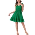 thumbnail image 2 of INSPIRAR CHIC Vestidos de Verano para Mujeres Sin Mangas Cami Vestido de Playa Mini con Tirantes Ajustables S Verde, 2 of 5