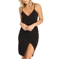 thumbnail image 1 of Robe d'Été à Bretelles Spaghetti pour Femme, Robe de Boîte de Nuit, Bretelles Spaghetti, Portefeuille, Col en V, Robe Moulante, Robe de Soirée (S-TG), 1 of 5