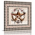 thumbnail image 2 of Farmhouse Wall Art Painting on Canvas, Country Star Berry Plaid Lodge Grey Brown Canvas Art Home Prints Wall Art Framed Modern Artwork for Living Room Bedroom Wall Decor 12x12in, 2 of 9
