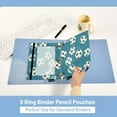 thumbnail image 5 of 2 Pack Pencil Bag 9.84x6.1 Inch 3-Ring Page Turning Folder Zipper Pencil Case Pencil Bag Page Turning File BagWhite Football, 5 of 6
