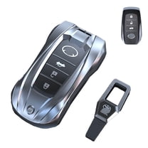 Metal Car Key Fob Cover For Toyota Land Cruiser Sienna Venza RAV4 Prime 2022-2024 2025 Toyota Tundra, for 2023-2025 Sequoia,for Camry 2025, for 2024 Grand Highlander,for 2024 Tacoma
