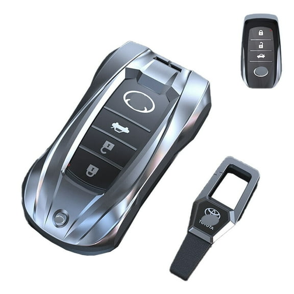 Metal Car Key Fob Cover For Toyota Land Cruiser Sienna Venza RAV4 Prime 2022-2024 2025 Toyota Tundra, for 2023-2025 Sequoia,for Camry 2025, for 2024 Grand Highlander,for 2024 Tacoma