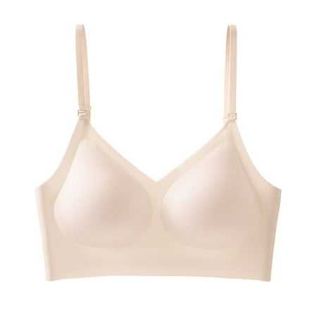YHGFVOKJ Bras for Women Low Back Bra for Women Wirefree Seamless Bra Backless Multiway Straps Convertible Bra with Padded Removeable Underwear Womens Sports Bra Beige XL