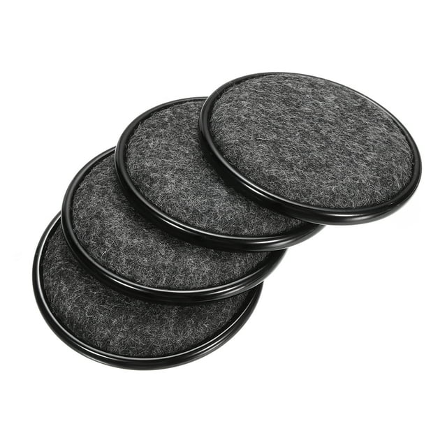 Unique Bargains Patins pour Meubles, 4 Pcs 1 8/9 Pieds - Patins Ronds en Feutre, Réutilisables pour Tapis (Noir)