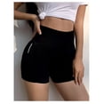 thumbnail image 3 of Pantalones cortos deportivos de verano para fitness, cintura alta, ajustados, elásticos, color melocotón, para yoga, de secado rápido y anti-caminar para mujer, 3 of 6