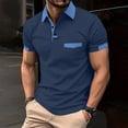thumbnail image 2 of Huresd Men's Golf Polo Shirts Short Sleeve Collar Shirt Navy 2XL, 2 of 6