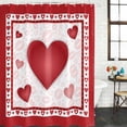 thumbnail image 3 of Valentines Waterproof Fabric Shower Curtain, Romantic Red Lips Love Heart Waterproof Fabric Shower Curtain for Bathroom Curtains Bathtubs Hotel Washable Shower Curtains with 12 Hooks Long 72x78in, 3 of 8