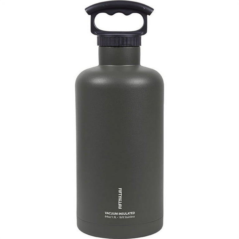 Liquid Savvy 64 oz Insulated Water Bottle / Beer Growler with neoprene
