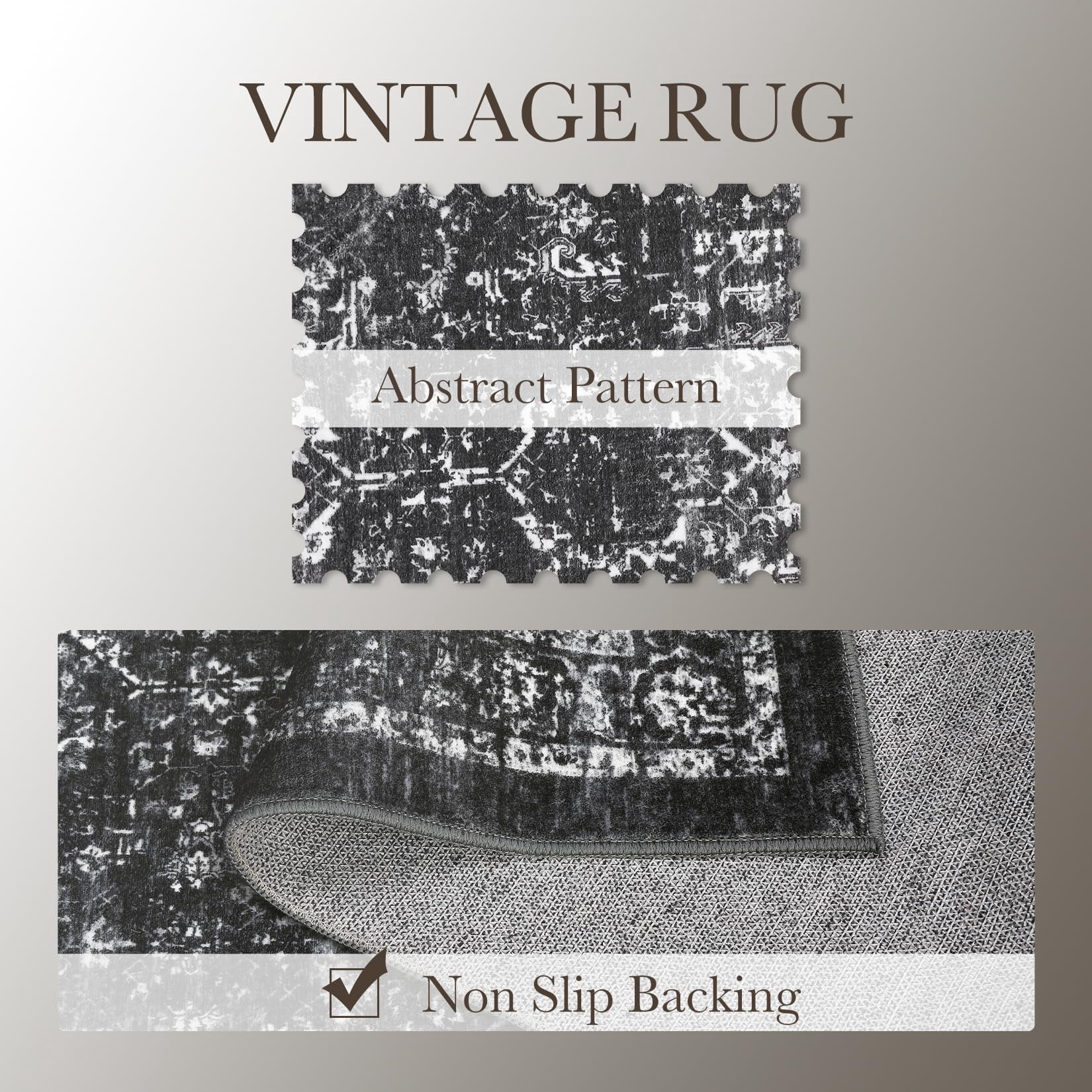 Rugs for Living Room,Living Room Rug，Rug Washable Rug for Bedroom Vintage Rug Non Slip Large Area Rug Oriental Soft Throw Rugs Low Pile Stain Resistant Carpet for Office Nursery Dining Room