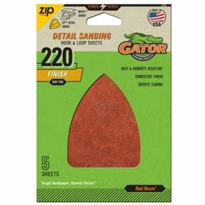 Detail Sanding Sheets, Aluminum Oxide, 220-Grit, 3.5 X 5-In., 5-Pk. -3730