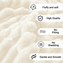 White Double Layer Raschel Blanket - Ultra Soft & Thick Fleece Throw for Bed, Couch and Sofa (27.55"x39.37")