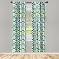 thumbnail image 3 of Ambesonne Tropical Curtains, Cacti in Pots Cartoon Art, Pair of 28"x63", Slate Blue and Pale Green, 3 of 5