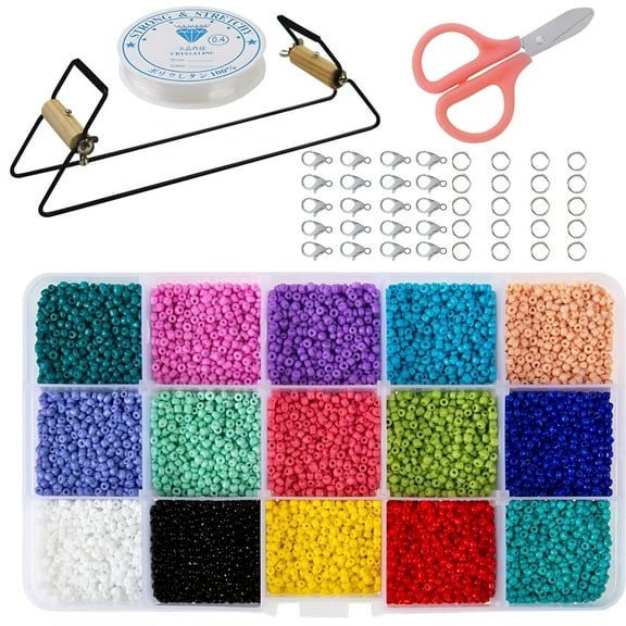 Beading Loom for Jewelry Making, Stainless Steel Weaving Tool with Wood Handle, 44 Pcs Bead Weaving Loom Kit for Seed Beads, Bracelets Earrings Necklaces DIY Craft Set