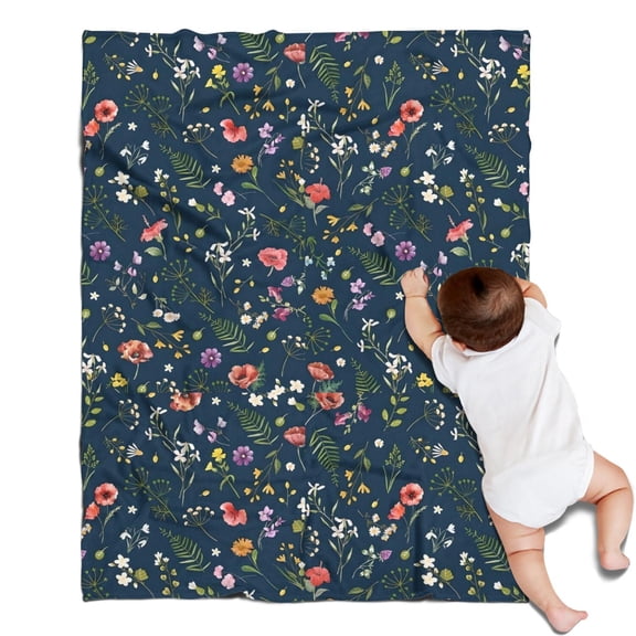 Pioneer Flower Floral Print Pattern Blanket,Comfortable Soft Flannel Throw Blanket,All Season,Warm Lightweight Blankets for Sofa Bed Couch Living Room Chair,30"x40"
