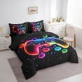 thumbnail image 3 of Manfei Multicolor Cartoon Console 7-Piece Twin Bedding Sets,Gamer Gaming Bedding Comforter Set,Rainbow 3D Hexagon Sheet Sets For Adults,Luxury Bedroom Decor Reversible, 3 of 8