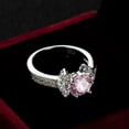 thumbnail image 5 of 8*8mm Women's Pink Cubic Zircon 925 Silver Fashion Jewelry Ring Size 6-10, 5 of 7