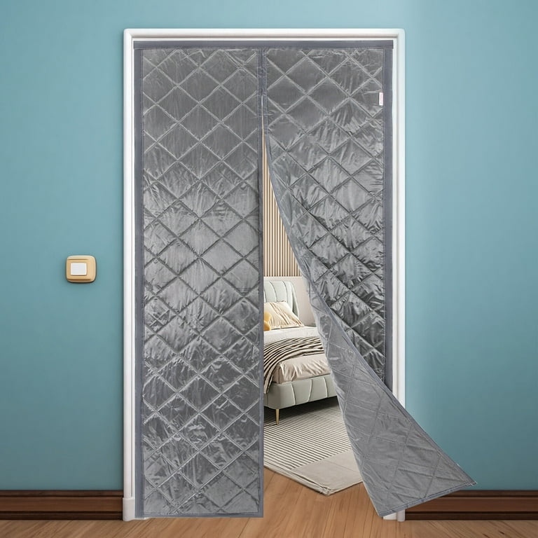 DONGPAI Thermal Insulated Door Curtain, Winter Thicken Cotton Windproof  Soundproof Temporary Door Single Insulation Door Cover for Winter to Keep  Warm 