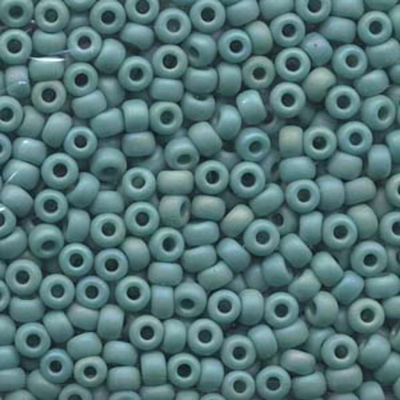 Opaque Turquoise Green AB Matte Miyuki Seed Beads 6/0 6-9412FR-TB