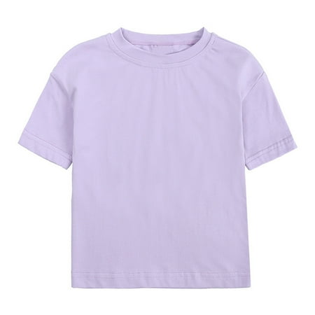 

Toddler Kids Baby Boys Girls Solid Basic Short Sleeve Crewneck T Shirts Tops Tee Clothes for Children Girl Ruffle Top Toddler T Shirts Boy Girls Shirts for Kids Plain T Shirts for Kids Undershirts