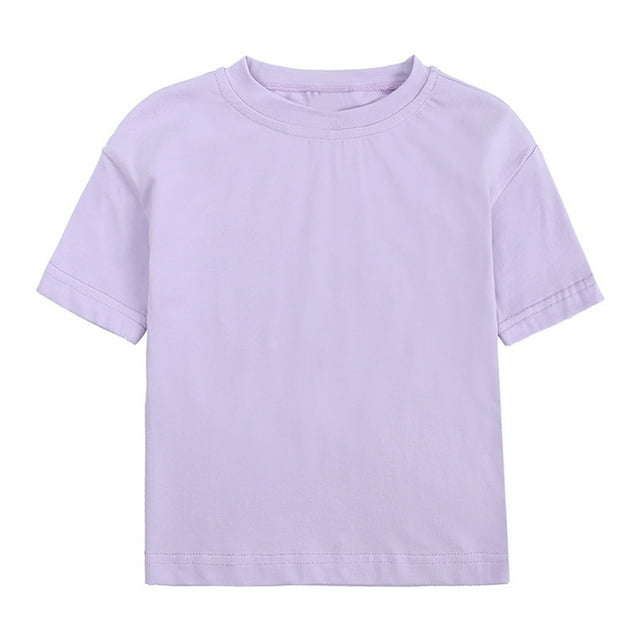 T-shirts pour Filles Bébé Basiques à Manches Courtes Col Rond Hauts Tee Chemises pour Enfants Taille 6-12 Mois