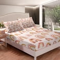 thumbnail image 3 of Rainbow Sheet Set Cute Love Heart Boho Stripes Bed Sheets Set with 1 Pillowcase,Cartoon Style Rainbow Sheets Twin Watercolor Kawaii Design Bedding Set Pink Room Decor, 3 of 6