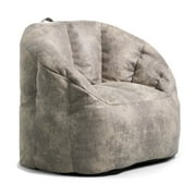 Big Joe Milano Large Bean Bag Chair for Kids, Teens, Adults, Cement Blazer, Lightweight Seat for Reading Nook and Gaming Vegan Leather, 3.5 foot Refillable