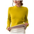 thumbnail image 2 of Siilsaa Women's Oversized Crewneck Long Sleeve Fuzzy Knit Casual Warm 2024 Fall Pullover Sweaters Top Trendy Outfits Yellow,M, 2 of 5
