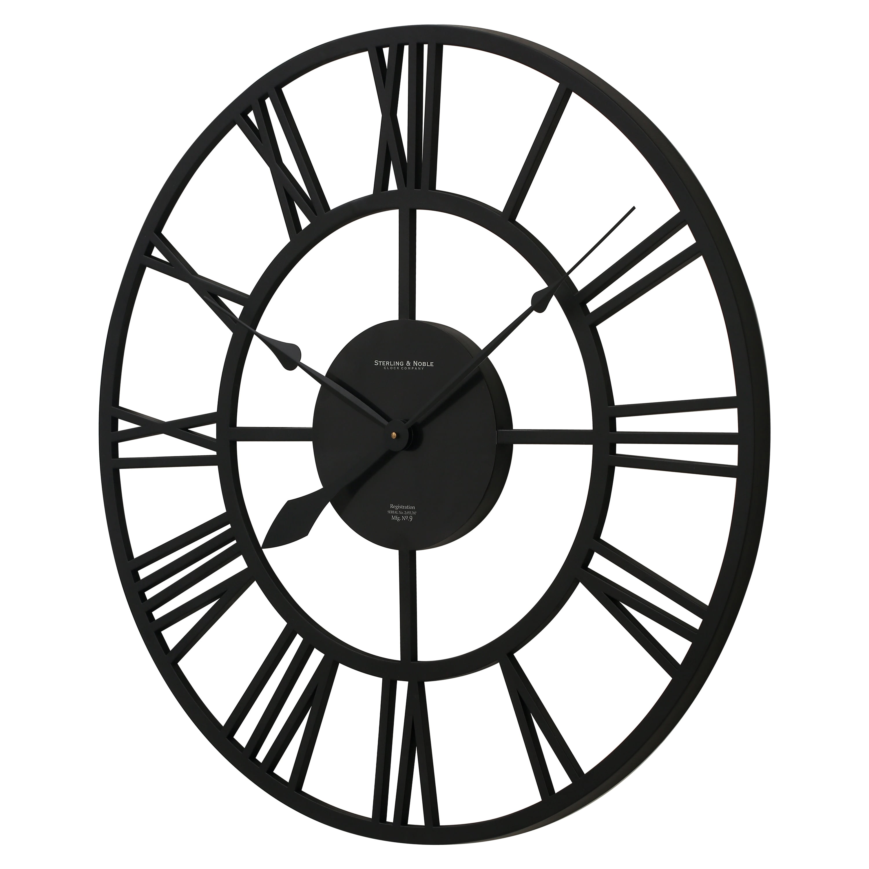 Mainstays 30 in Quartz Industrial Wrought iron look Oversized Wall Clocks