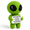Green, variant on Marvelous Human Being Crochet Alien Figurine, 5.31 x 3.78 x 2.17 inches