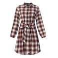 thumbnail image 4 of MAWCLOS Robes Courtes pour Femmes Robe Chemise Mini à Boutons Manches Longues Décontractée Vacances Col à Revers Orange G, 4 of 8