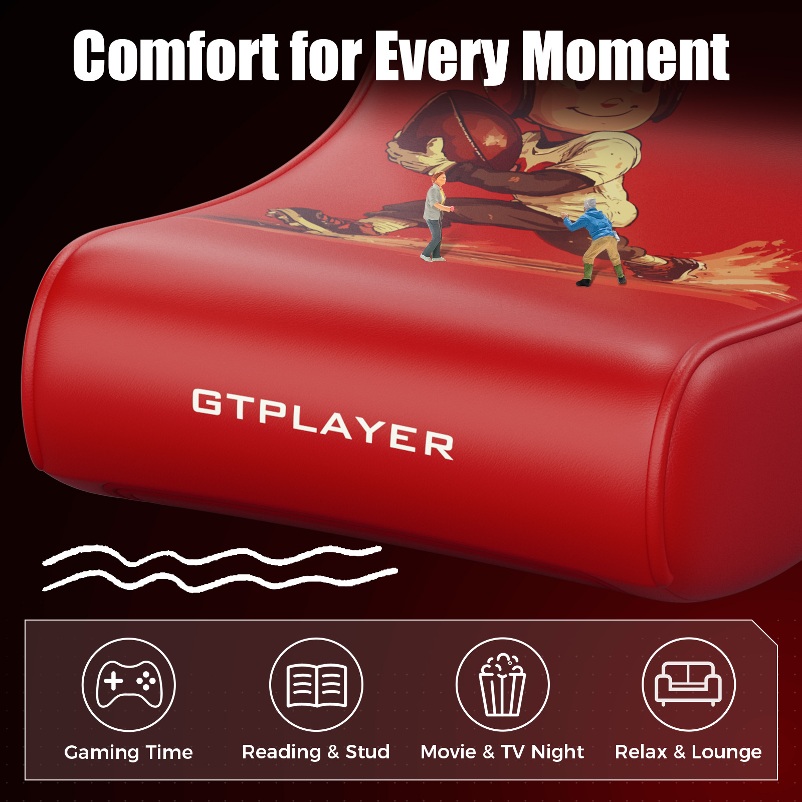 GTPLAYER Floor Rocker Gaming Chair，Orange