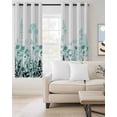 thumbnail image 2 of Aqua Flowers Blackout Curtains, Light Blocking Print Window Curtains, Spring Ombre Botanical Floral Herbs Plants Thermal Insulated Window Drapes for Living Room Kitchen Cafe 2 Panels, 84"W x 63"L, 2 of 9