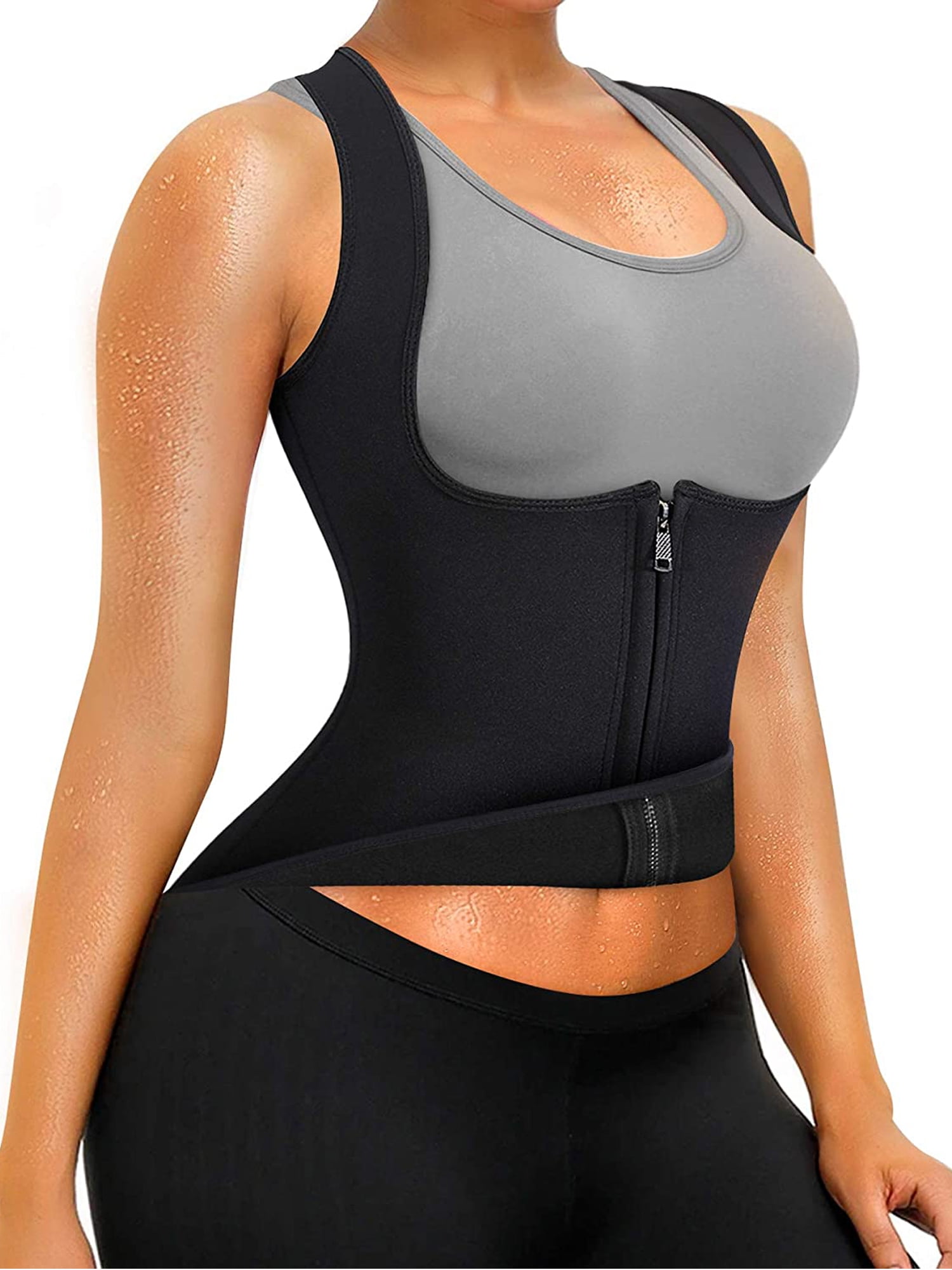 focusnorm women waist trainer vest tank workout neoprene sauna slim sweat belt body shaper