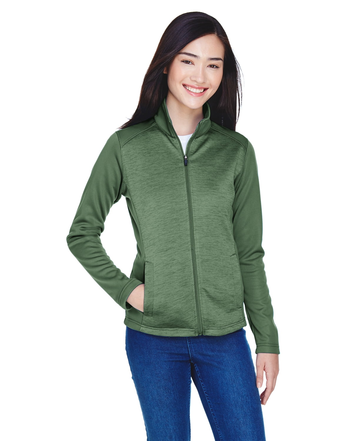 Devon /& Jones Womens Newbury Colorblock M/élange Fleece Full-Zip