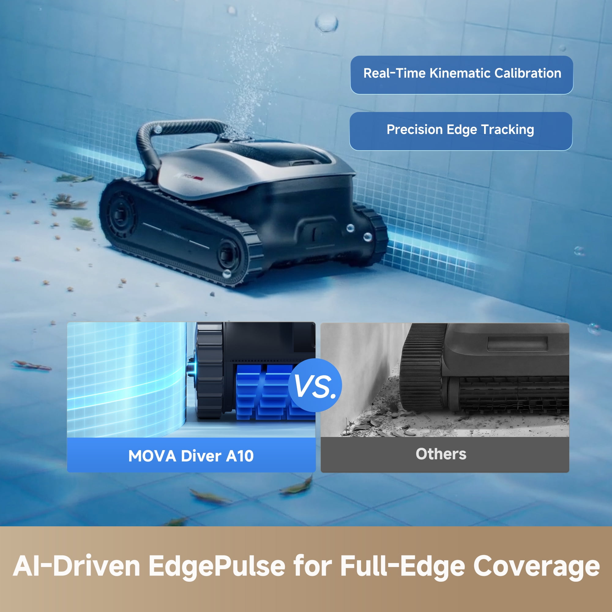 MOVA Diver A10 Cordless Robotic Automatic Pool Vacuum Cleaner, 6,000 GPH Suction for In-ground& Above-ground Pool Types