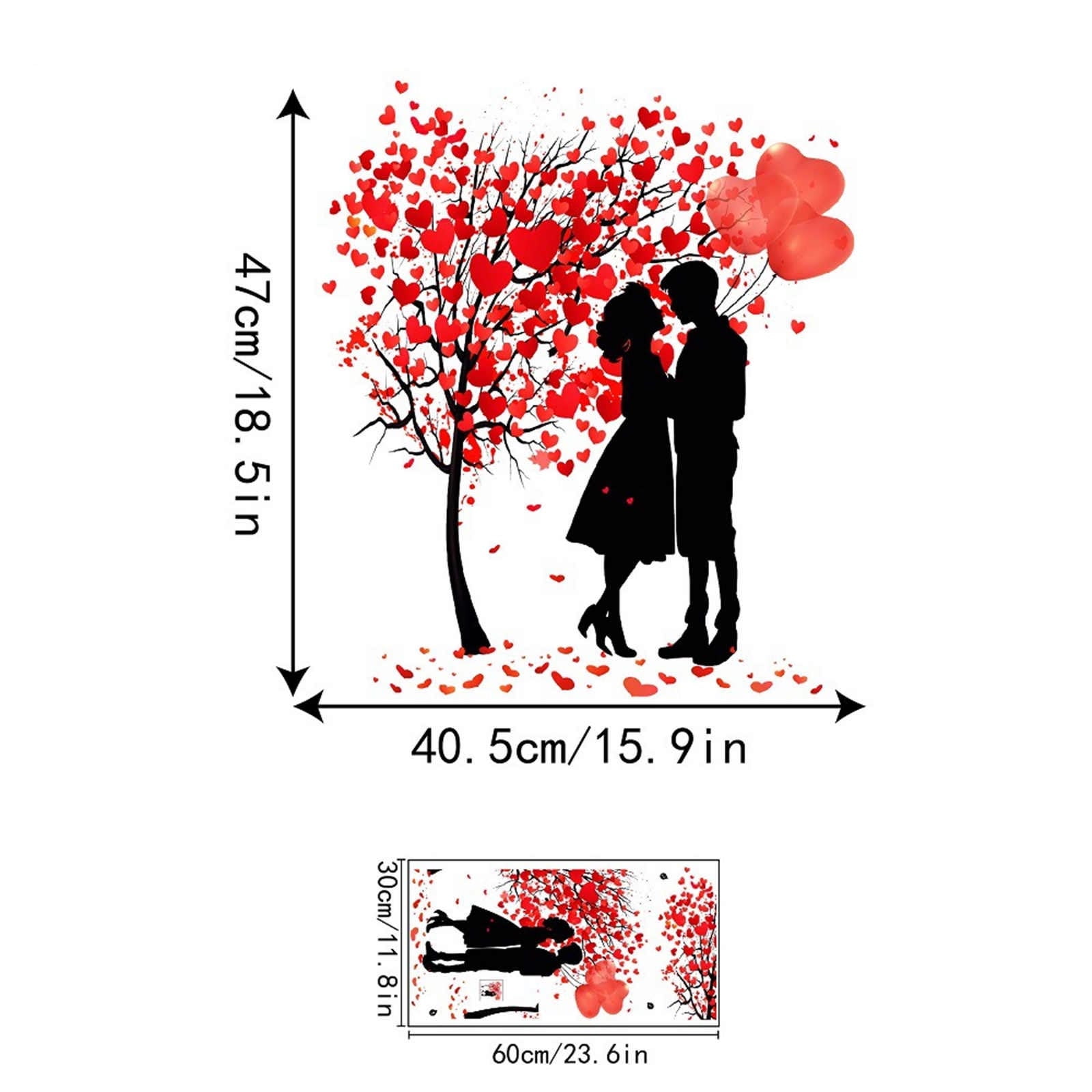 REZUOFI 4 PCS Valentine's Day Heart Stickers - Static Cling Window Decor, Reusable Holiday Wall Decals for Romantic Home & Party Decorations