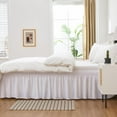 thumbnail image 2 of Qucyy Three Fabric Sis Wrap Around Bed Skirt - Elastic Dust Ruffled (White, Queen/, 2 of 5