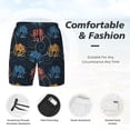thumbnail image 3 of Picia cartoon doodle octopus Pattern Mens Swim Trunks with Compression Liner Stretch Beach Shorts Quick Dry with Zipper Pockets No-Chafing Board Shorts-Medium, 3 of 6