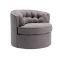 thumbnail image 5 of Wulawindy 33” Wide Swivel Barrel Chair Comfy Tufted Back Accent Round Barrel Chair Leisure Chair for Living Room, Bedroom, Hotel, 5 of 7