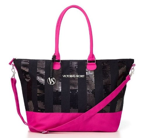black pink tote bag