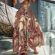 thumbnail image 4 of Falda de cintura alta elástica con estampado Vintage para mujer, vestido plisado suelto de medio cuerpo, ropa de calle informal de vacaciones, elegante, nuevo, Verano, 4 of 5