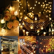 GooingTop 2Pack Solar Outdoor String Lights, Each 37.5Ft 100LED Hanging Patio Lights Solar with 8 Lighting Modes, Auto On/Off for Garden Patio Yard Decor, Warm White