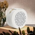 thumbnail image 6 of Fuzoiu Fish Bone Print Portable Jewelry Box,Round Mini Leather Travel Jewelry Case,Small Travel Jewelry Organizer,Jewelry Holder for Ring Necklace Earring for Women Girls-White, 6 of 7