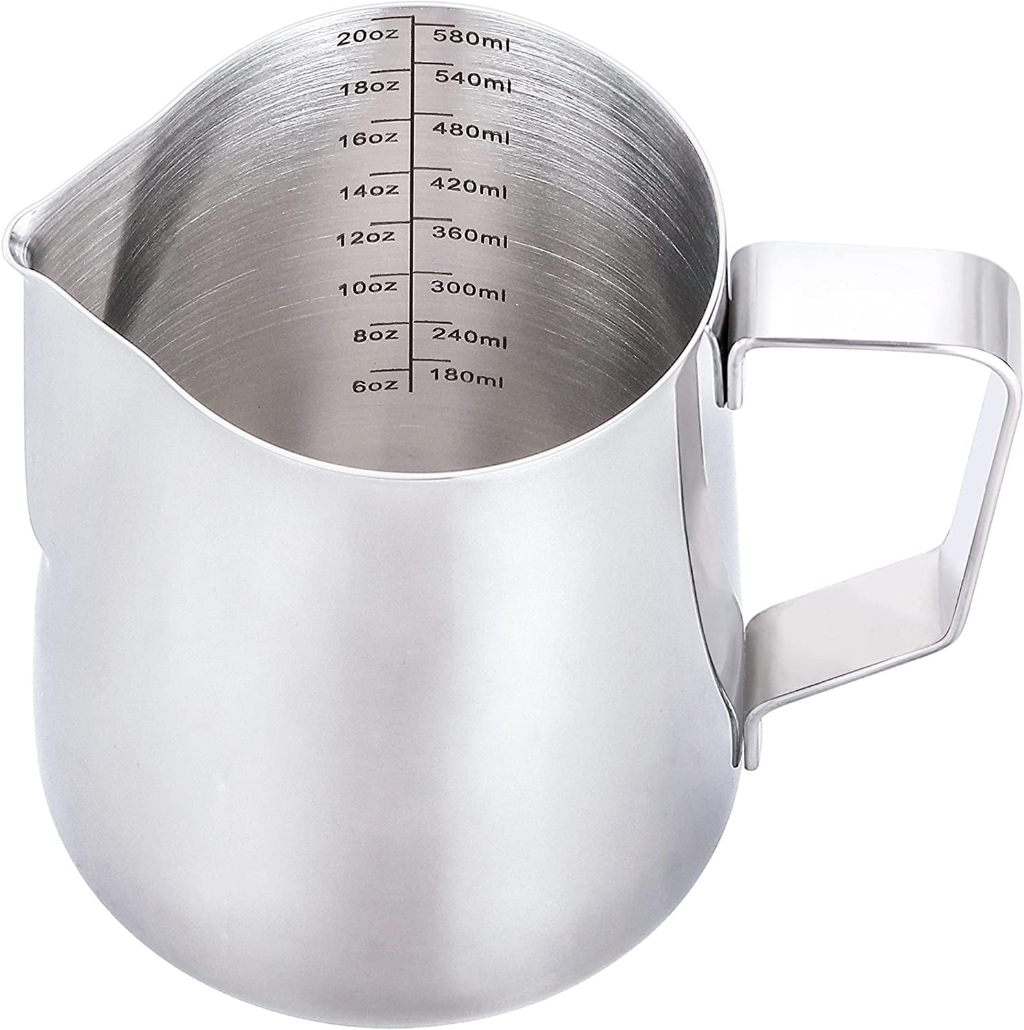 Measurements Inside the Pitcher 20 Oz Stainless Steel Milk Cafe Pitcher
