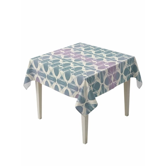 Teal Pink Table Cloth, Modern Abstract Geometric Waterproof Tablecloth for Square Tables, Reusable Washable Fabric Table Cover for Restaurant Kitchen Dining Tables 54"x54"