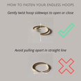 thumbnail image 5 of Solid 14k Gold Hoop Earrings for Women | 1.5mm Tube Yellow Gold Hoop Earrings 14k Real Gold | Flex Continuous Hoop Gold Earrings | 14mm (0.55 Inch) Diameter Small Gold Hoop Earrings by MAX + STONE, 5 of 6