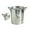 Silver, variant on Champagnes Bucket Round Metal Ice Bucket with Shovel and Lid Drink Coolers Beverage Tub Wine Bucket Easy to Carrys