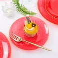 thumbnail image 4 of Exercise & Fitness 60 Pcs Red Plasitc Plates, Clear Red Disposable Plates With Gold Rim, Fancy Party Plates, red Hammered Plastic plates Include 30 Dessert Platos, 30 Dinner Platos, 4 of 17